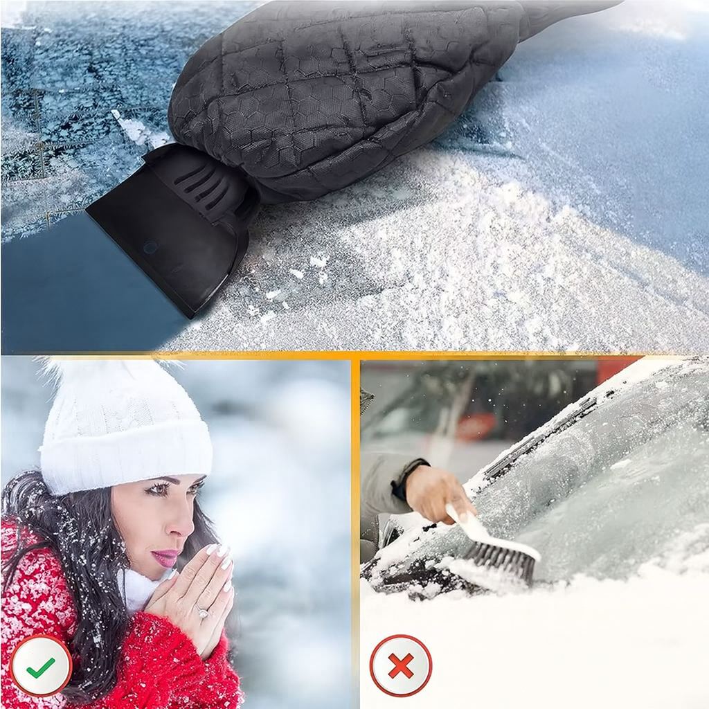 Grattoir de Pare-Brise avec Gant Chaud Imperméable